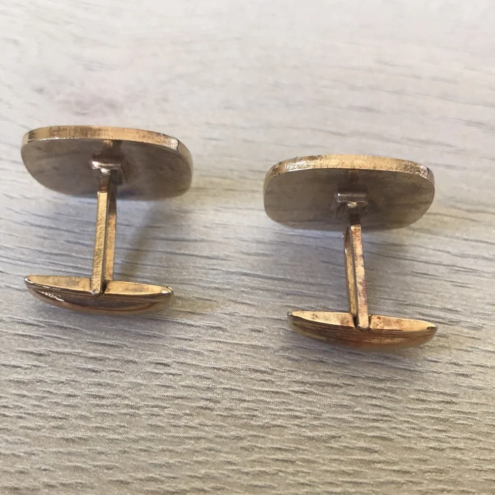 Vintage Gold-tone & Enamel Cuff Links
